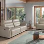 Sofa 3-Sitzer Leder Taupe Grau 3