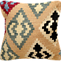 Kilim Kissenbezug Wolle Mehrfarbig 0
