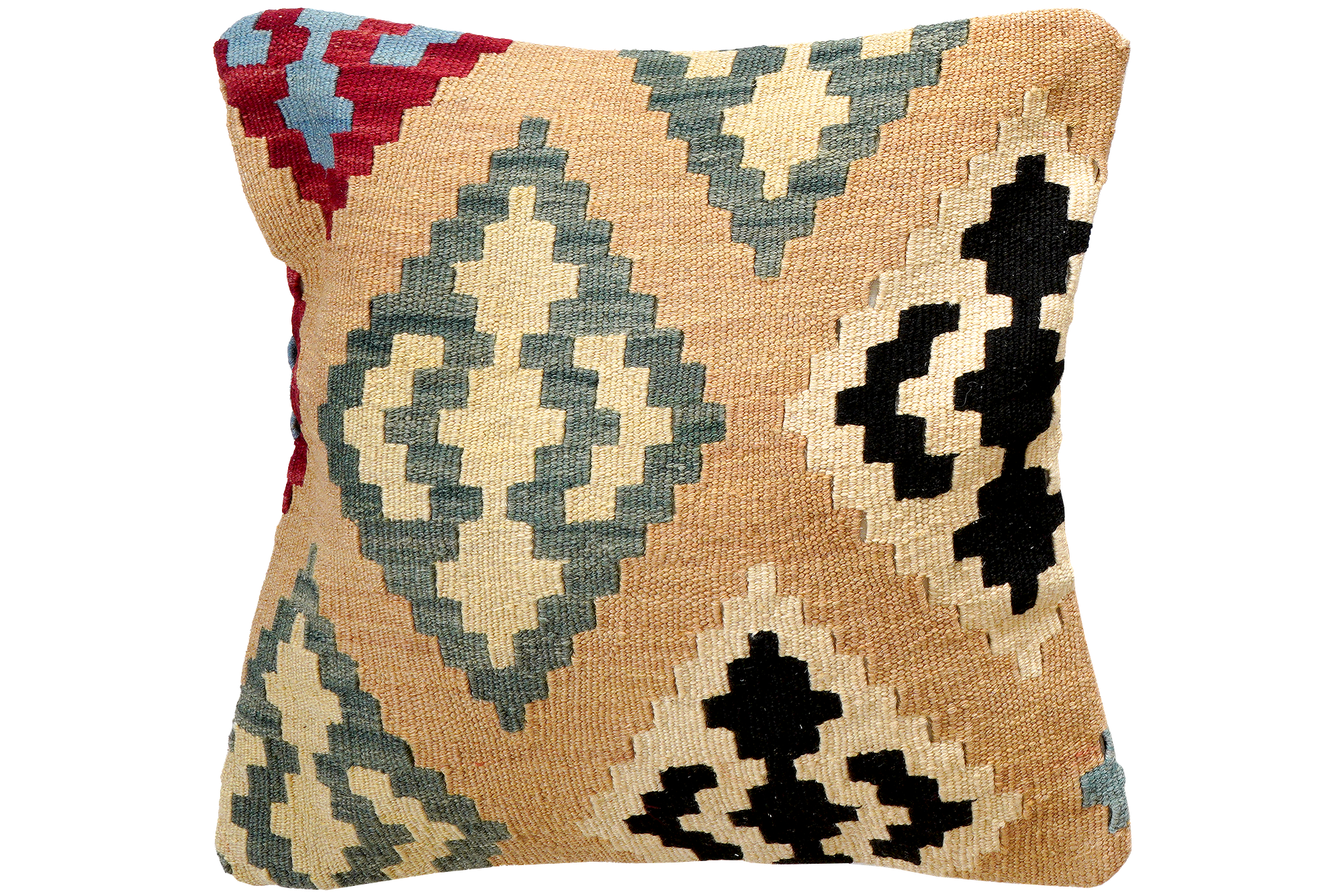 Kilim Kissenbezug Wolle Mehrfarbig 0