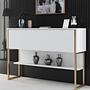 Luxe Sideboard Holz Gold Weiß 1