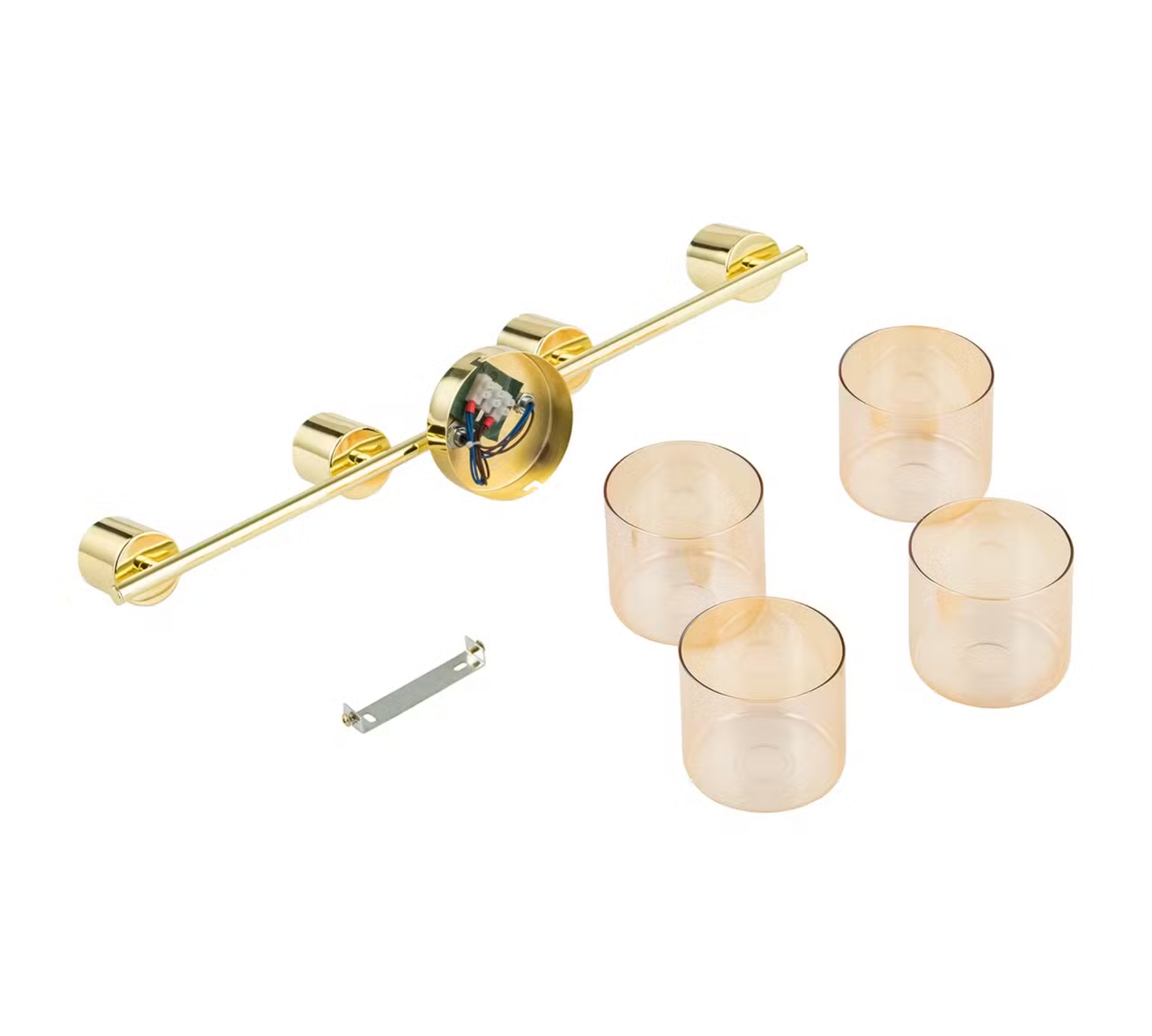 Ceiling light metal glass amber 3