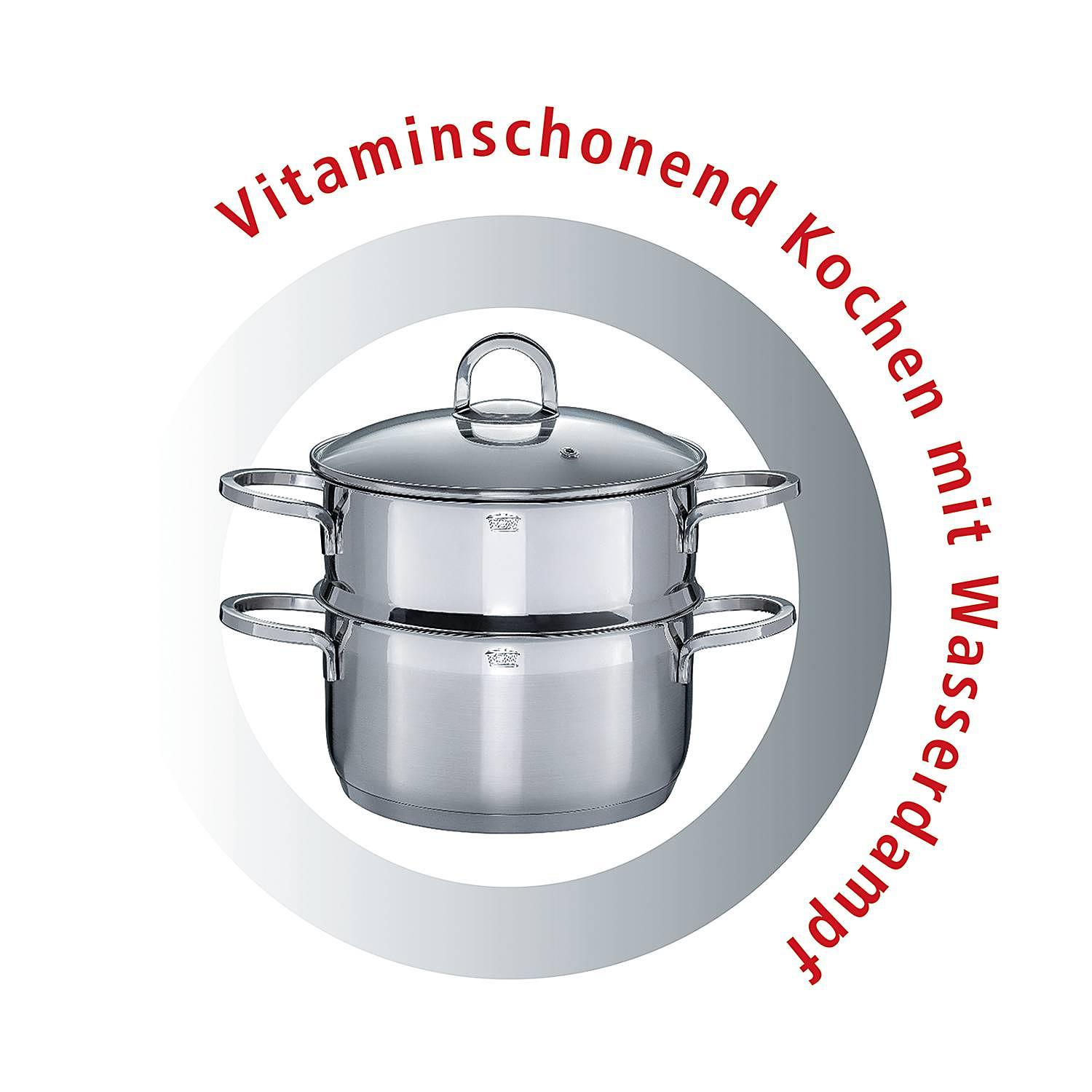 14x Kochtopf-Set Alara Edelstahl Silber 3