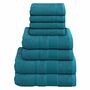 8-tlg. Handtuch-Set Baumwolle Türkis Öko-Tex Standard 100 0