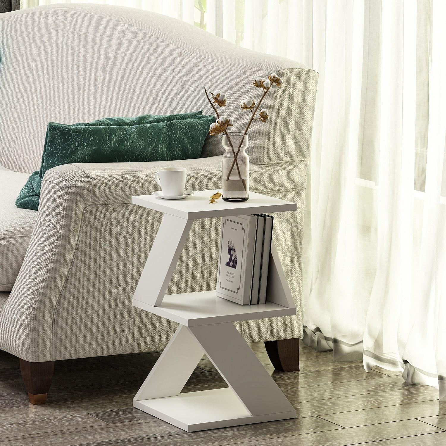 Albeni Side Table Wood Veneer White 2