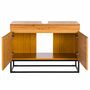 Waschbeckenunterschrank Stahl Holz Eiche 3