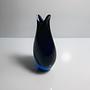 Vintage Vase Muranoglas Dunkelblau 4