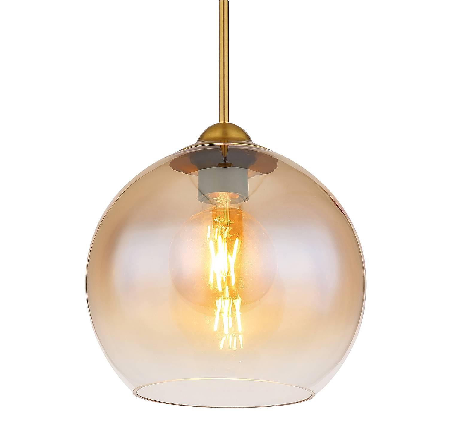 Pendant light Jamessa colored glass gold 0