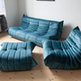 Togo Lounge Set 3-tlg. Samt Meerblau 1