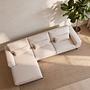 Corner Sofa Japandi 3-Seater Left Fabric Beige 1