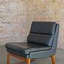 Sofagarnitur Leder Holz 3 teilig 2