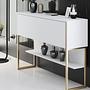 Luxe Sideboard Holzfurnier Gold Weiß 2