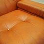 Sessel Leder Orange 1970er Jahre 10