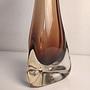 Vintage Vase Glas Braun 4