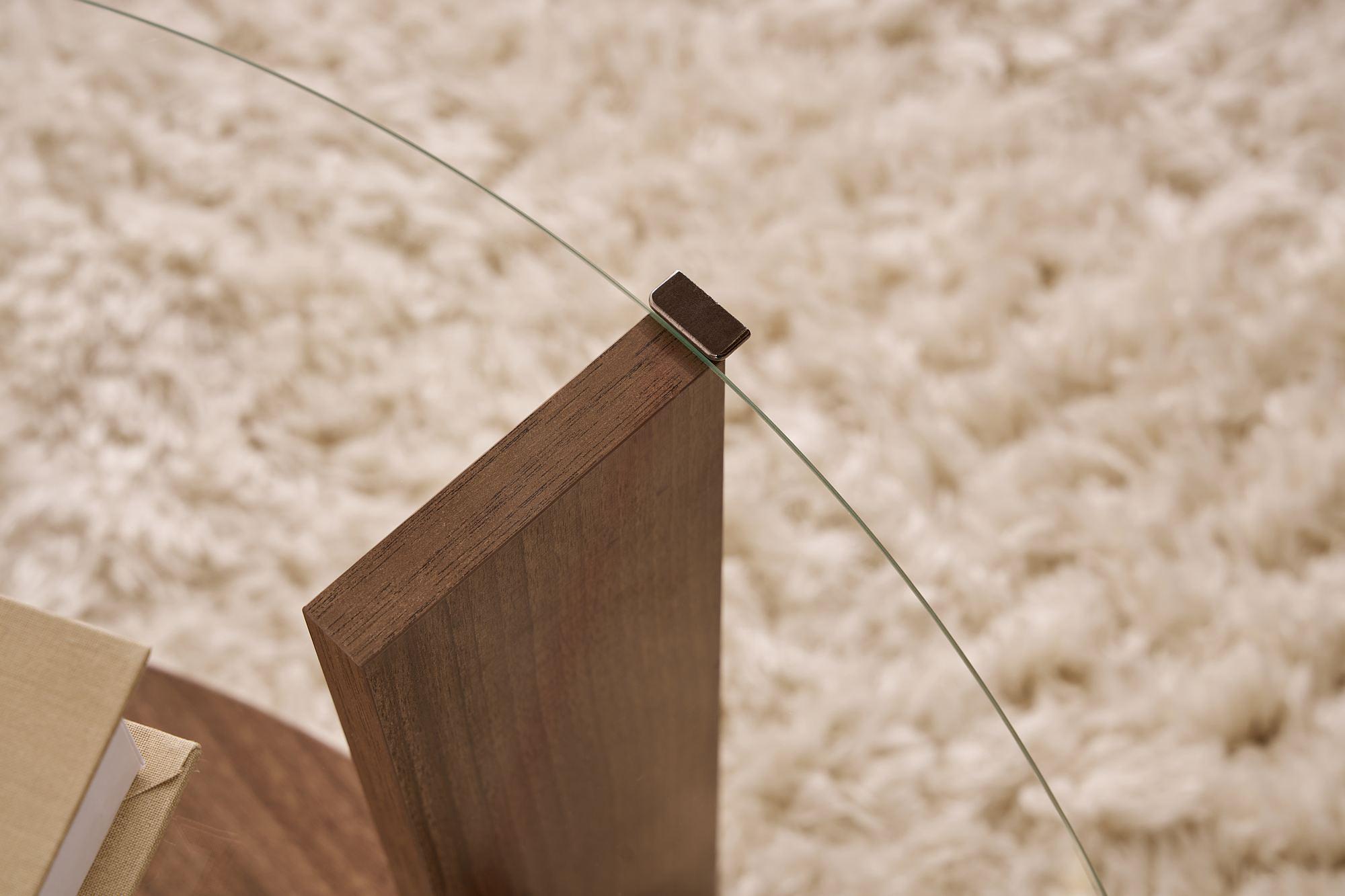 Clara Tavolino Noce Trasparente Ø75cm 4