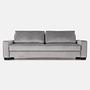 REJKIAVIK Sofa 3-Sitzer Velour Silber 1