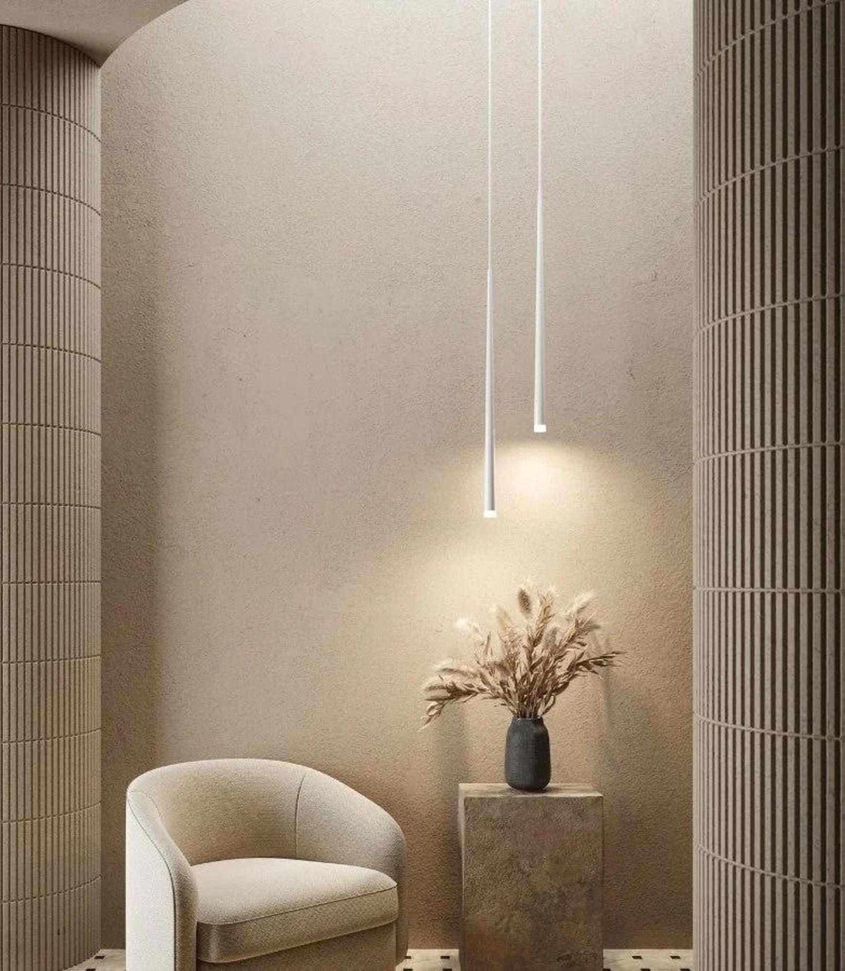 1-Flaming pendant light Hades Metal Acrylic glass White 7