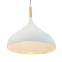Pendant lamp aluminum beech wood white 0