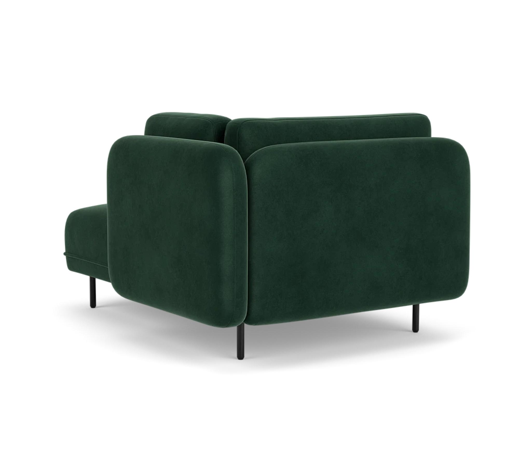 Ellis Récamiere abnehmbare Armlehne Velour Lux Dark Green 4