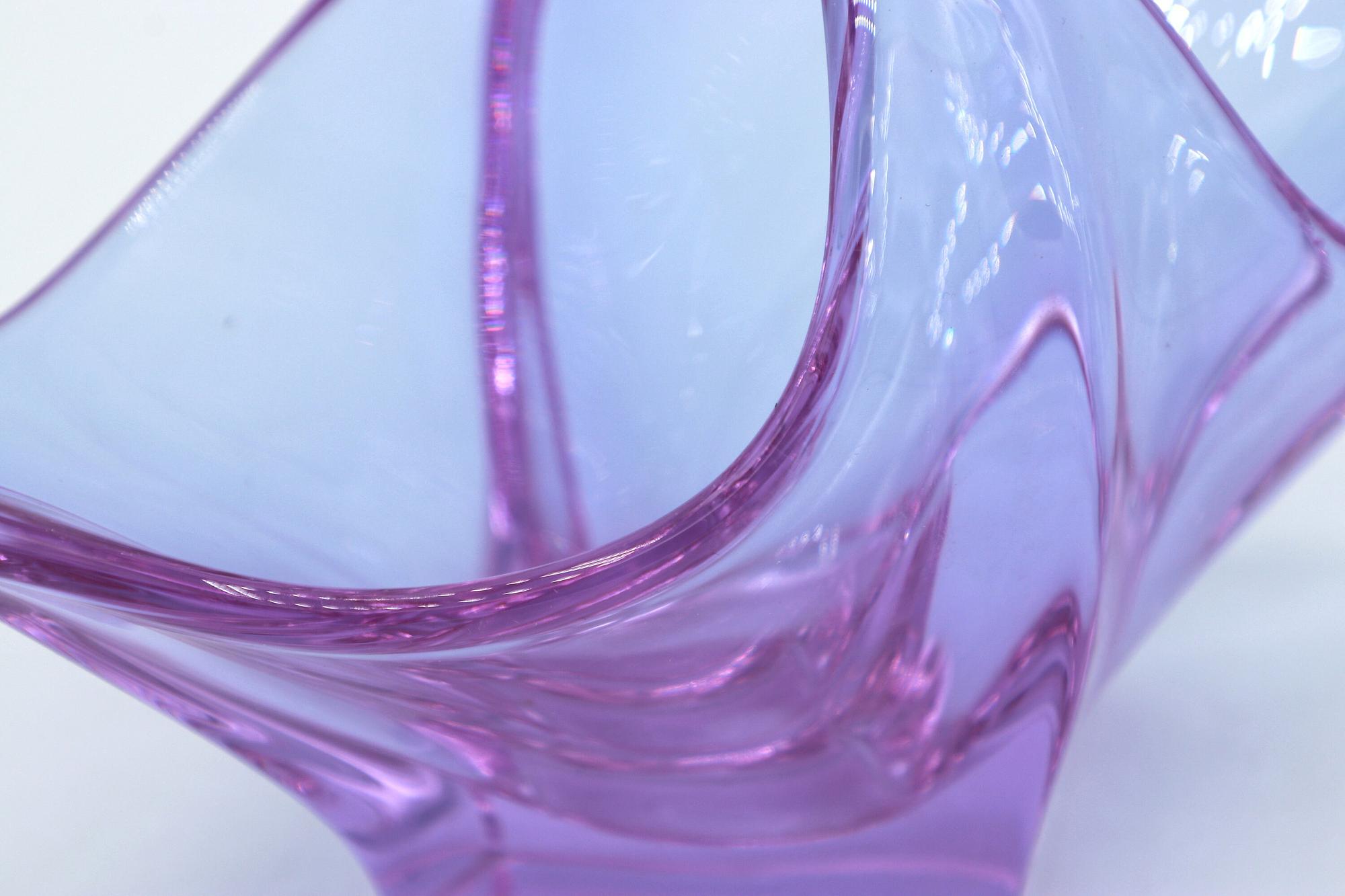 Vintage bowl Alexandrite glass pink 3