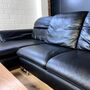 Sofa Chaise Lounge Left Leather Black 6