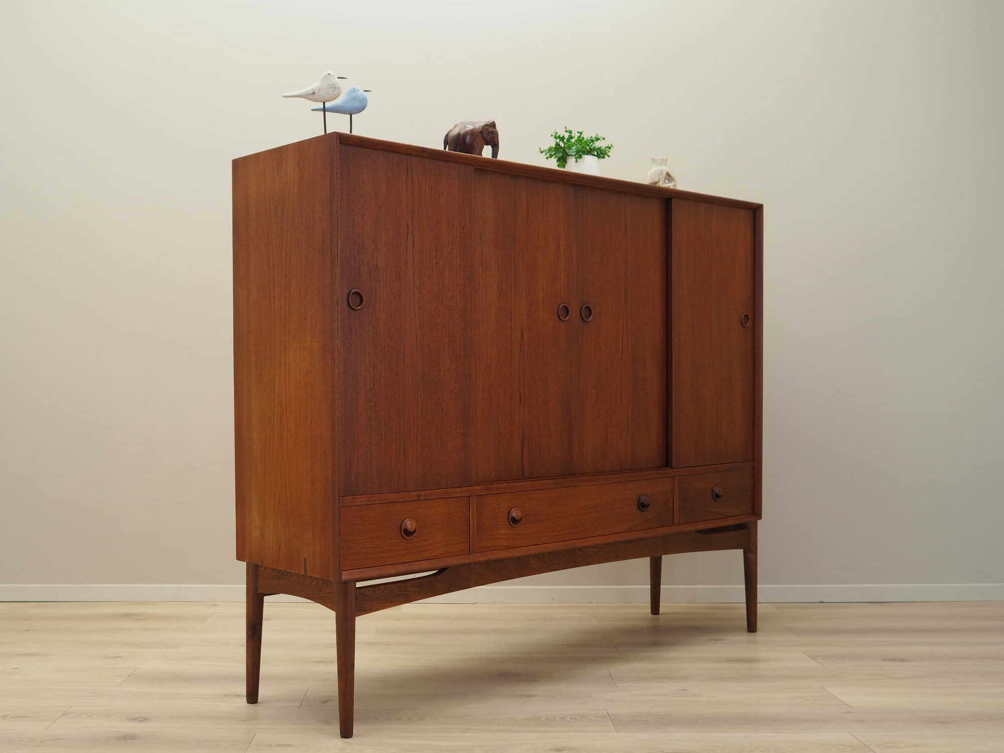 Highboard Teakholz Braun 1960er Jahre 5