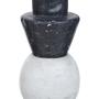 Oxana Multi-layered Candle Holder Marble Black White 7