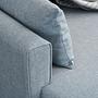 Bella Sofa Récamiere Links mit Hocker Blau 3