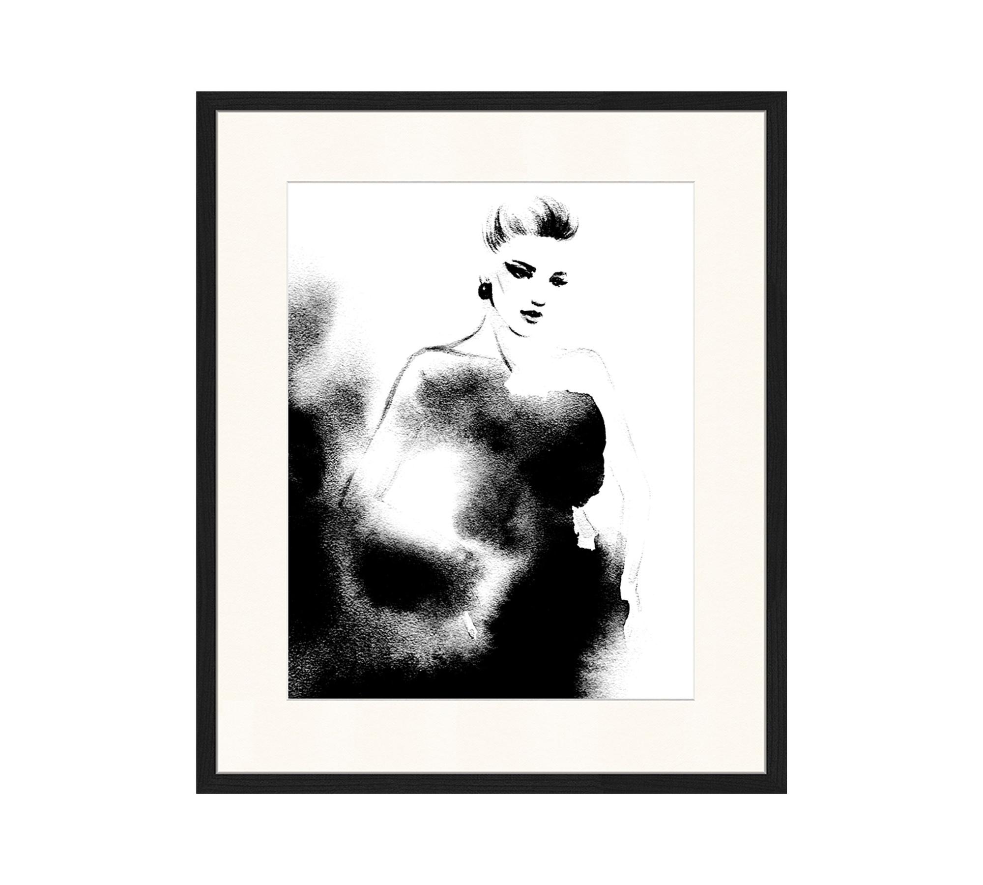 Fashion Art Print with Frame Black White 0