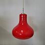 Vintage Hängelampe Glas Rot 2