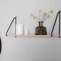 Wall shelf solid wood metal black 3