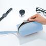 Necessaire Urban Handgefertigt Recyceltes Leder Hellblau 1