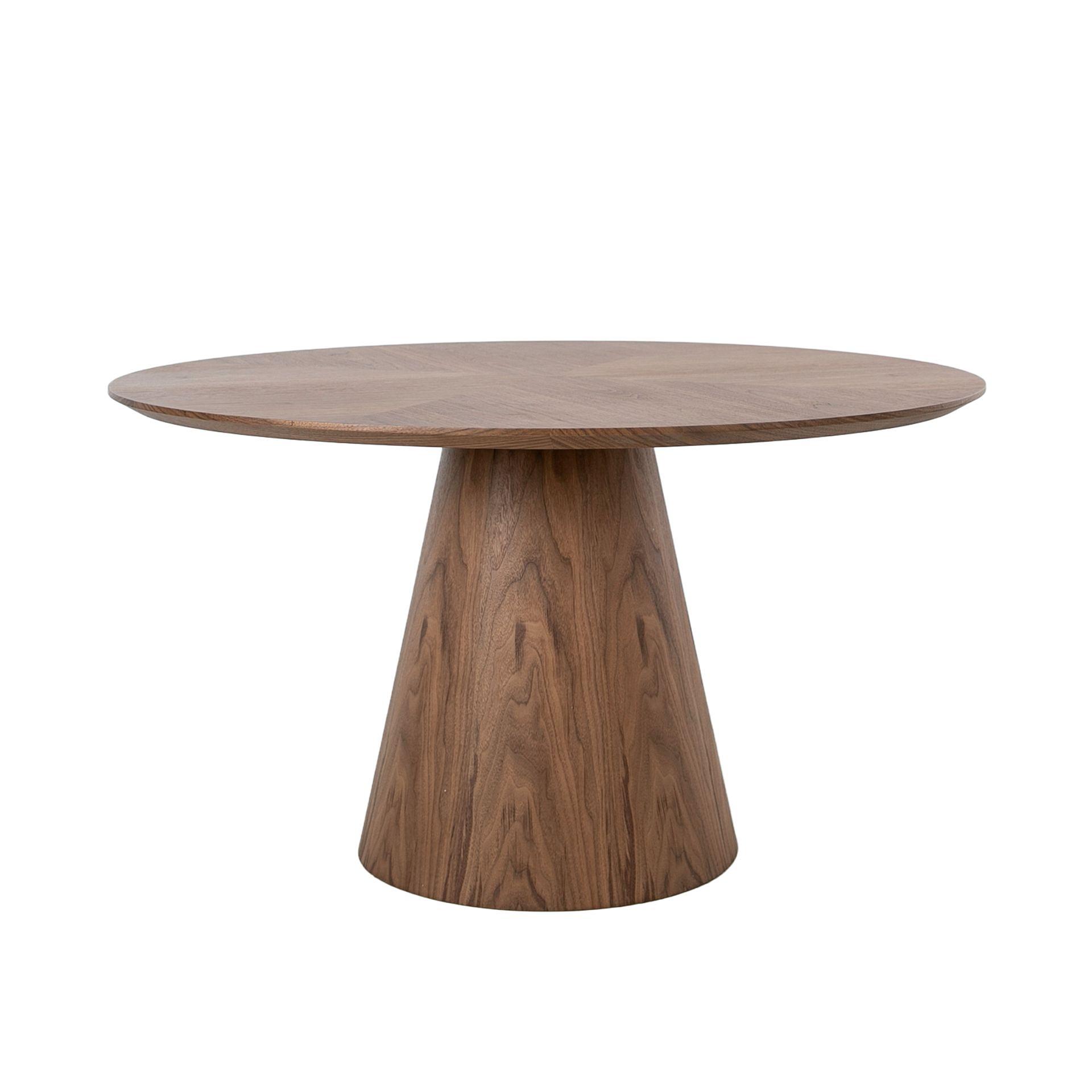 Rotating round dining table Walnut wood Ø 135cm 6