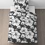Floral Bedding Cotton Black 135x200cm Pillowcase 80x80cm 2