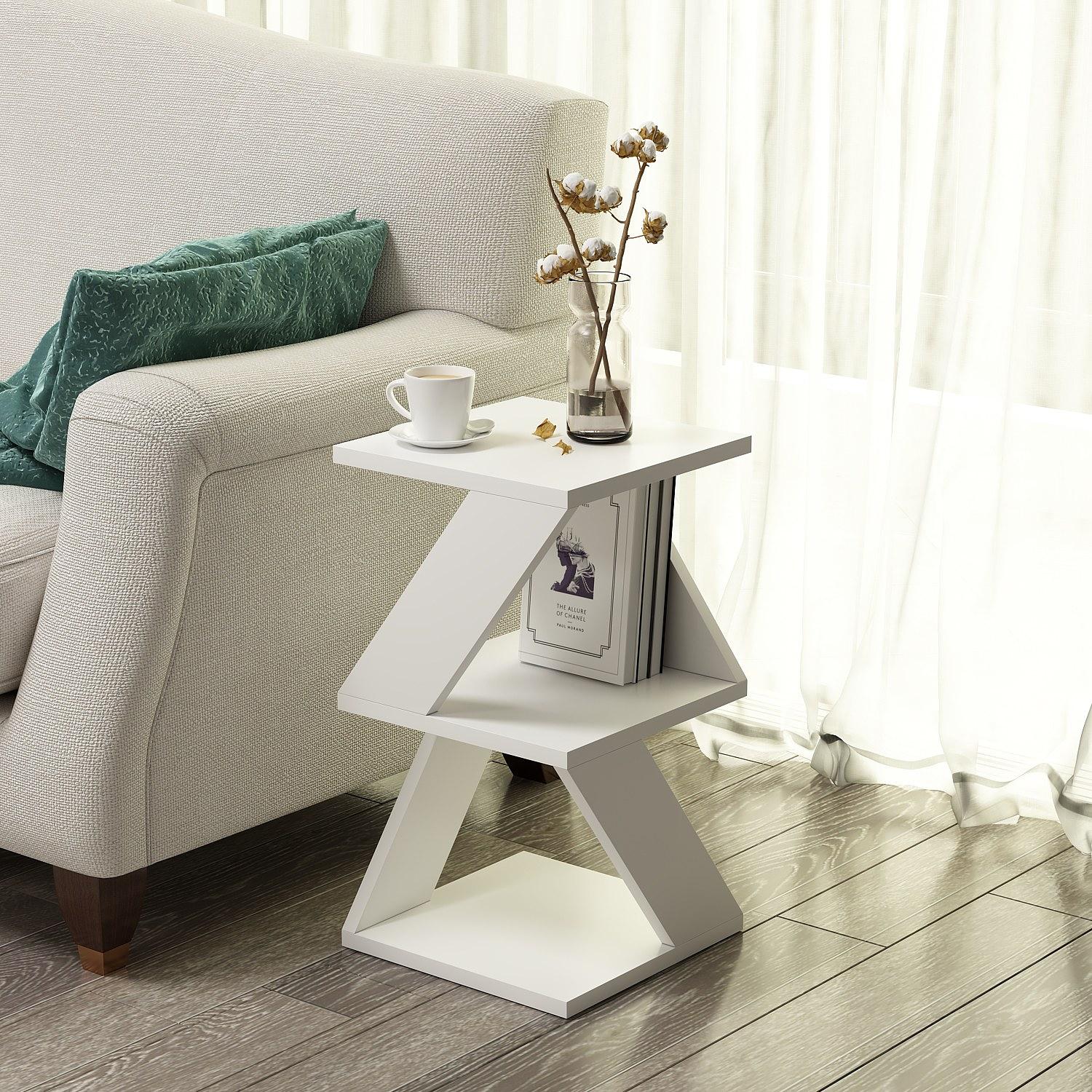 Albeni Side Table Wood Veneer White 1