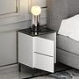 Imaj Nightstand Wood Veneer White Black Gold 8