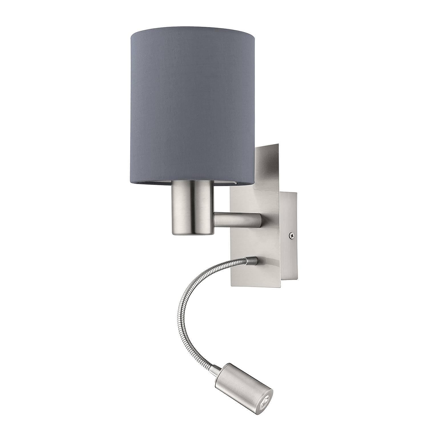 LED-Wandleuchte Pasteri Mischgewebe Stahl Grau 0