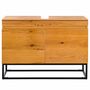Waschbeckenunterschrank Stahl Holz Eiche 4
