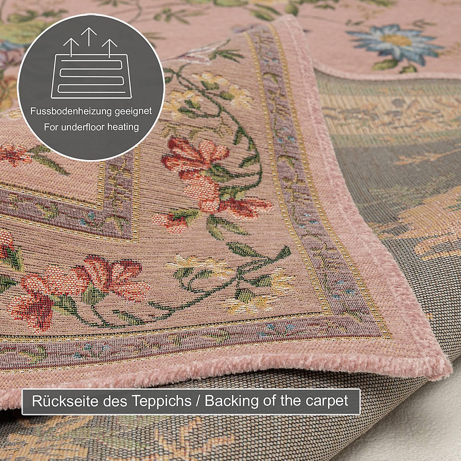 Kurzflorteppich Flomi Sagrini Mischgewebe Rosa 4