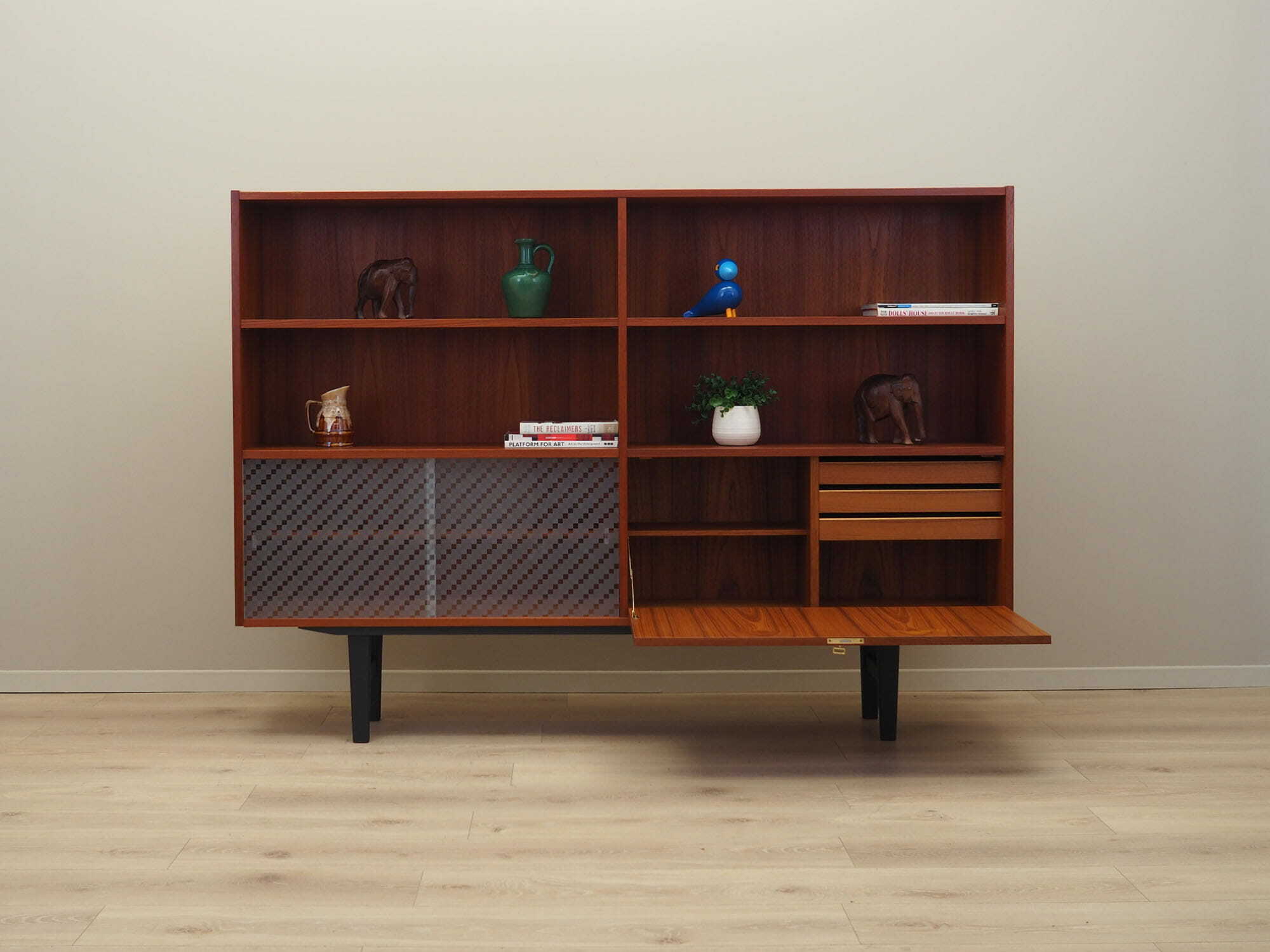 Vintage bookshelf teak brown 1970s 3