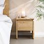 MOLAY Nightstand with Drawer Acacia Wood 2