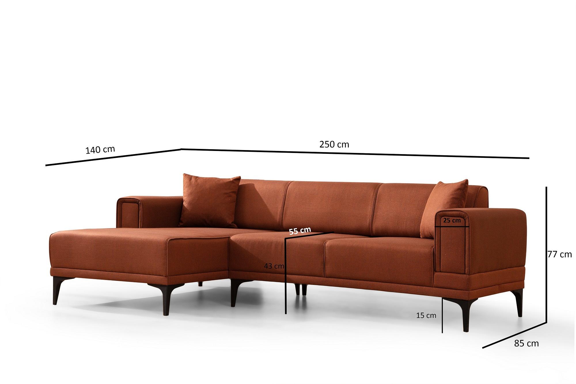 Horizon Ecksofa Links Rot 7