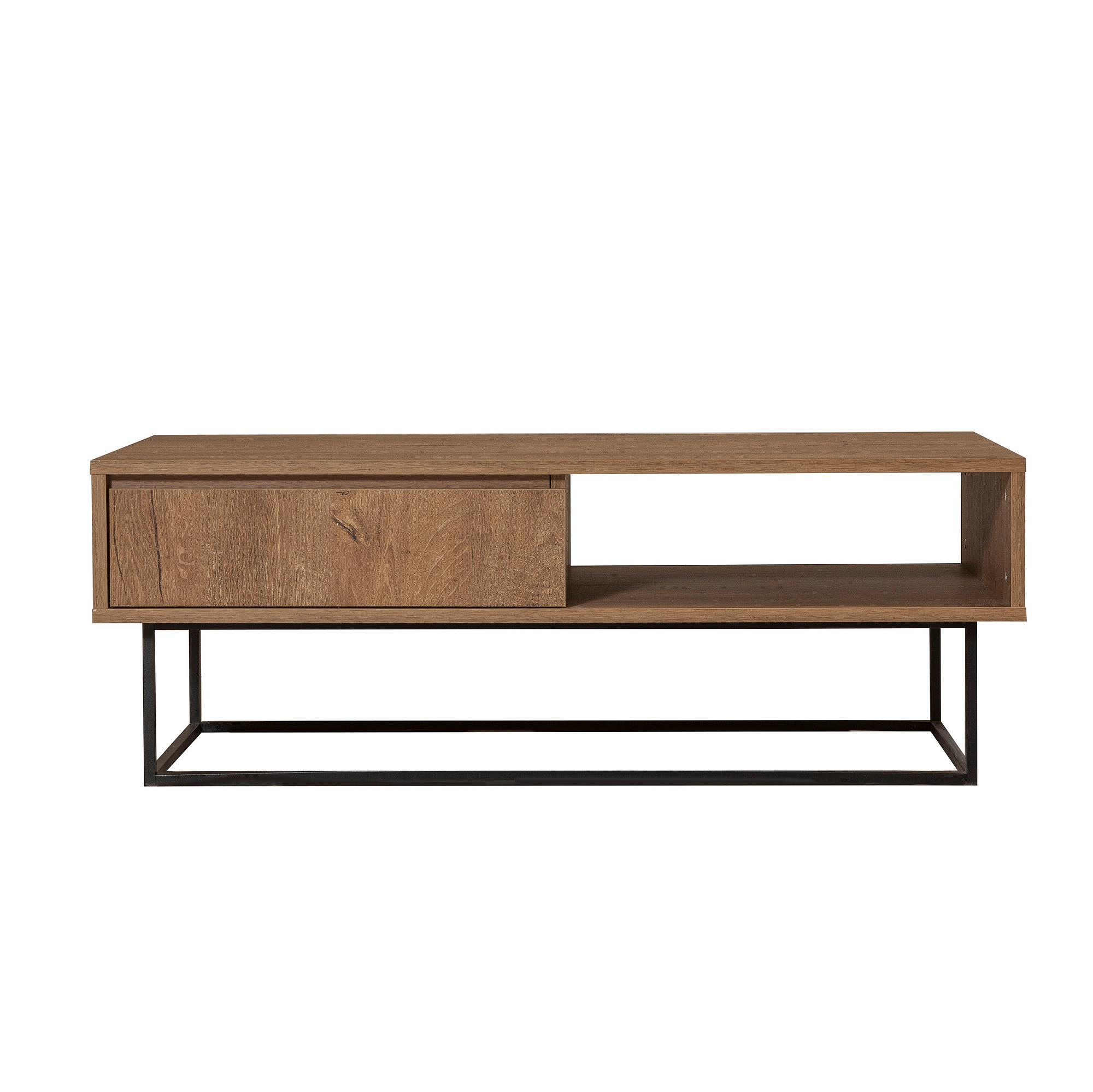 Coffee table wood veneer black 2