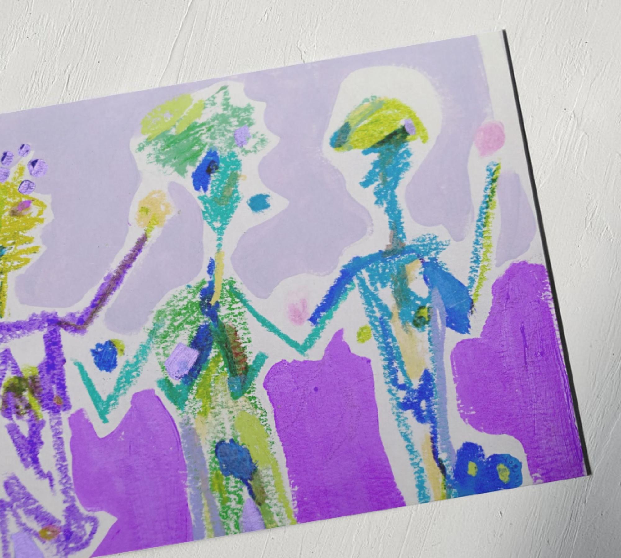 Gracias del carnaval grün mit lila Art printMulticolor 4