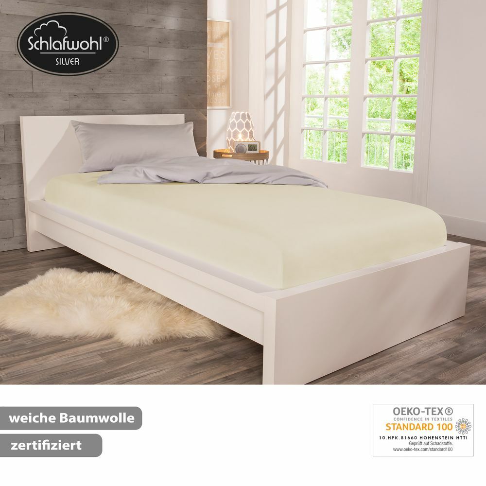 Spannleintuch für Boxspringbett aus Baumwolle Ecru 2