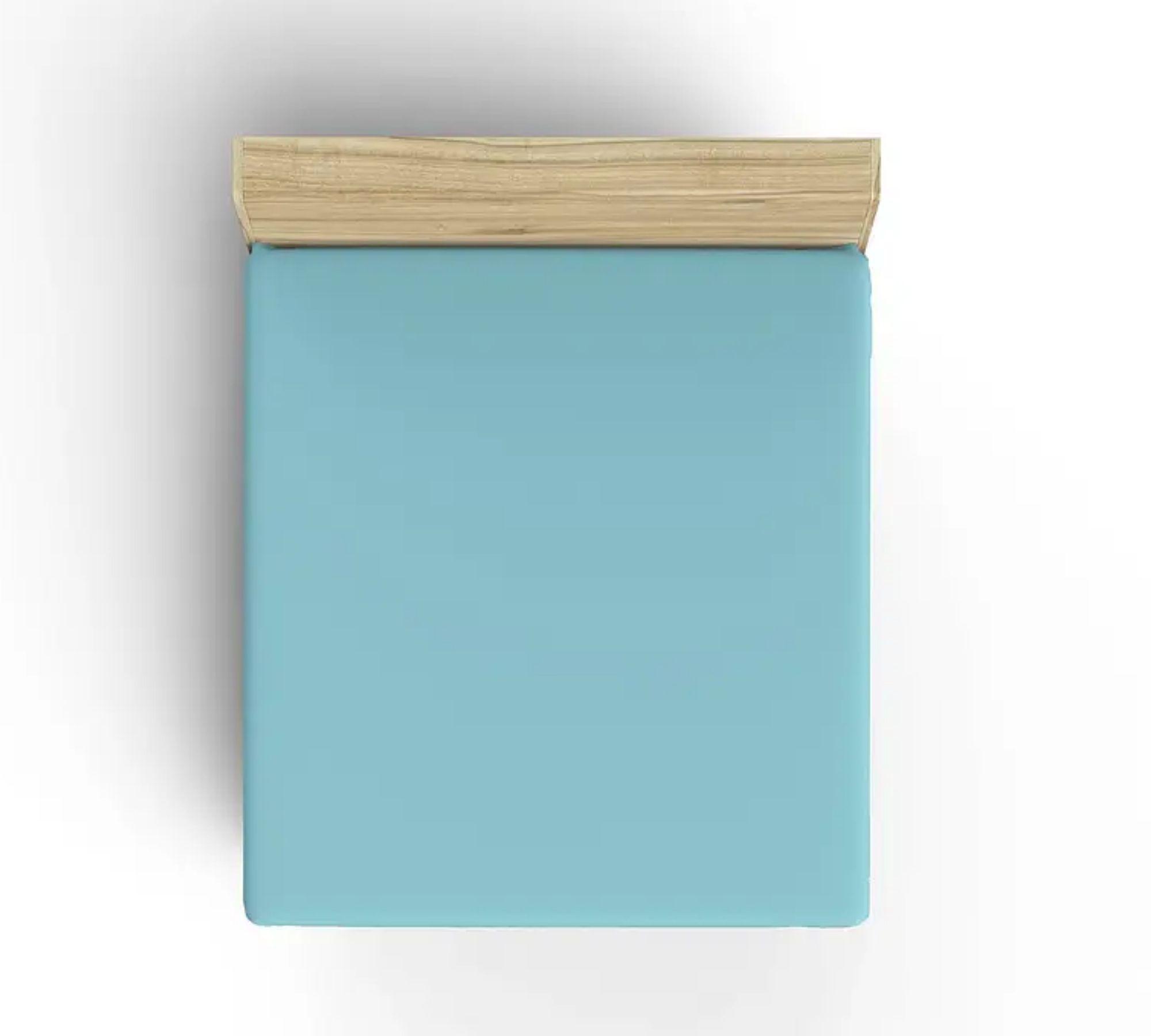 Fitted sheet cotton turquoise 100cm x 200cm 1