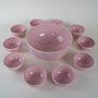 Ceramic bowl set Pink 1990s 3