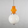 Pendant lamp glass metal 1970s 1