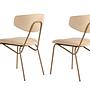 2x Nancy Dining Chair Wood Veneer Cream White 3