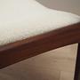 Vintage armchair Teak wood Textile Cream 1960s 13