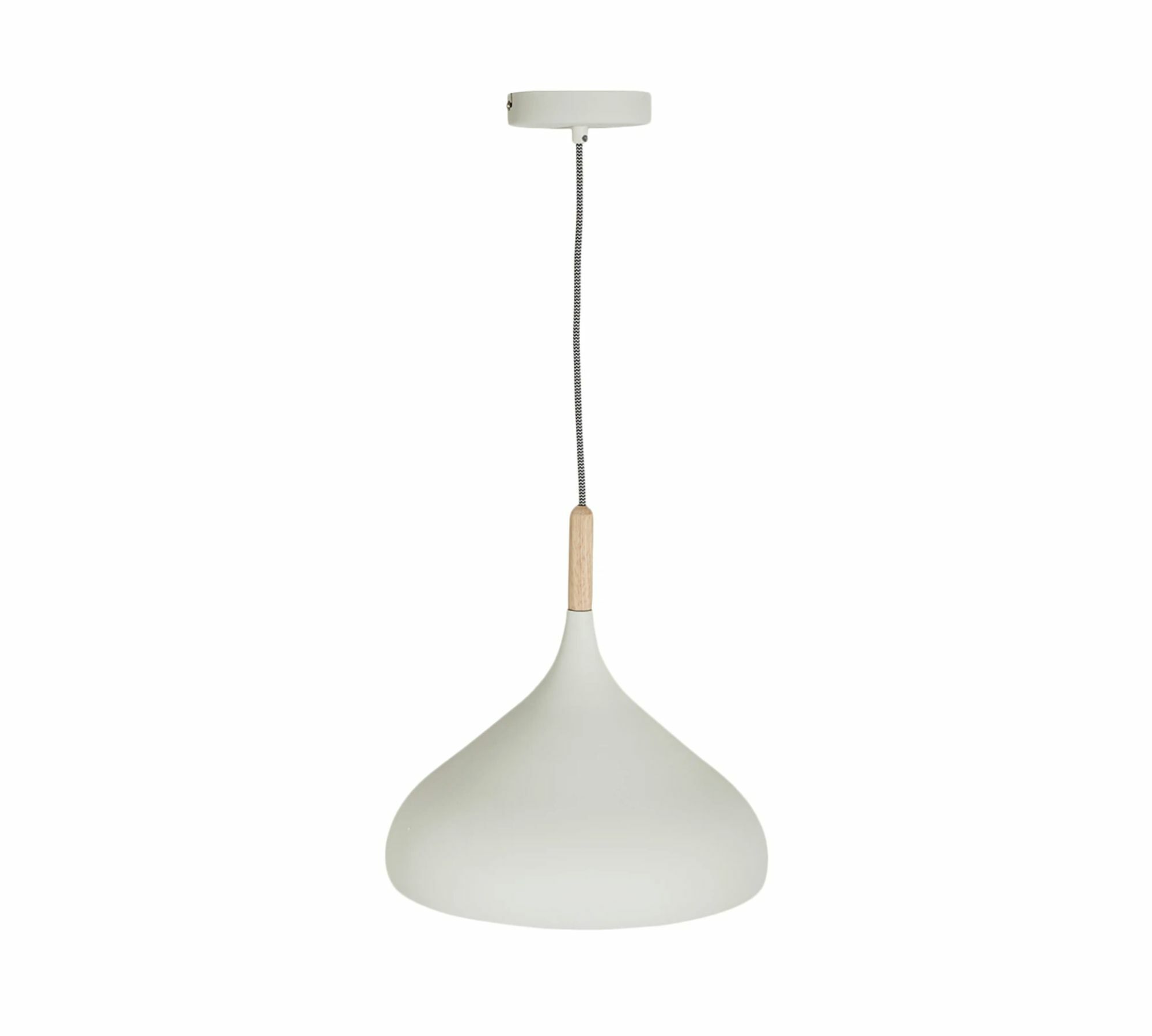 Pendant lamp aluminum beech wood white 1